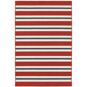Oriental Weavers Meridian 5701R Nautical & Coastal/Classic Striped Polypropylene Indoor/Outdoor Area Rug Red/ Blue 8'6" x 13' M5701R259396ST