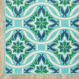 Oriental Weavers Meridian 5868L Moroccan/Casual Floral Polypropylene Indoor/Outdoor Area Rug Blue/ Green 8'6" x 13' M5868L259396ST