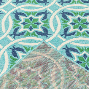 Oriental Weavers Meridian 5868L Moroccan/Casual Floral Polypropylene Indoor/Outdoor Area Rug Blue/ Green 8'6" x 13' M5868L259396ST
