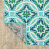 Oriental Weavers Meridian 5868L Moroccan/Casual Floral Polypropylene Indoor/Outdoor Area Rug Blue/ Green 8'6" x 13' M5868L259396ST
