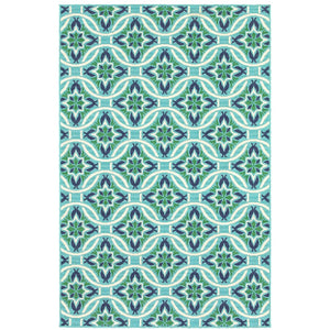 Oriental Weavers Meridian 5868L Moroccan/Casual Floral Polypropylene Indoor/Outdoor Area Rug Blue/ Green 8'6" x 13' M5868L259396ST