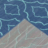 Oriental Weavers Meridian 7541B Moroccan/Global Trellis Polypropylene Indoor/Outdoor Area Rug Navy/ Blue 8'6" x 13' M7541B259396ST