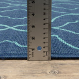 Oriental Weavers Meridian 7541B Moroccan/Global Trellis Polypropylene Indoor/Outdoor Area Rug Navy/ Blue 8'6" x 13' M7541B259396ST