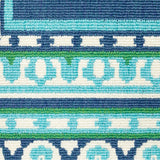 Oriental Weavers Meridian 9650B Traditional/Farmhouse Border Polypropylene Indoor/Outdoor Area Rug Navy/ Green 8'6" x 13' M9650B259396ST