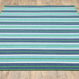 Oriental Weavers Meridian 9652F Nautical & Coastal/Classic Striped Polypropylene Indoor/Outdoor Area Rug Blue/ Green 8'6" x 13' M9652F259396ST