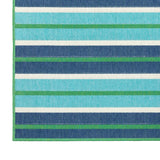 Oriental Weavers Meridian 9652F Nautical & Coastal/Classic Striped Polypropylene Indoor/Outdoor Area Rug Blue/ Green 8'6" x 13' M9652F259396ST