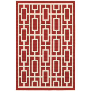 Oriental Weavers Meridian 9754R Moroccan/Casual Geometric Polypropylene Indoor/Outdoor Area Rug Red/ Ivory 8'6" x 13' M9754R259396ST