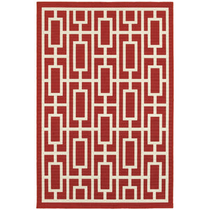 Oriental Weavers Meridian 9754R Moroccan/Casual Geometric Polypropylene Indoor/Outdoor Area Rug Red/ Ivory 8'6" x 13' M9754R259396ST