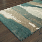 Oriental Weavers Montage 1801B Contemporary/Industrial Abstract Wool, Polyester Indoor Area Rug Blue/ Ivory 7'10" x 10'10" M1801B240330ST