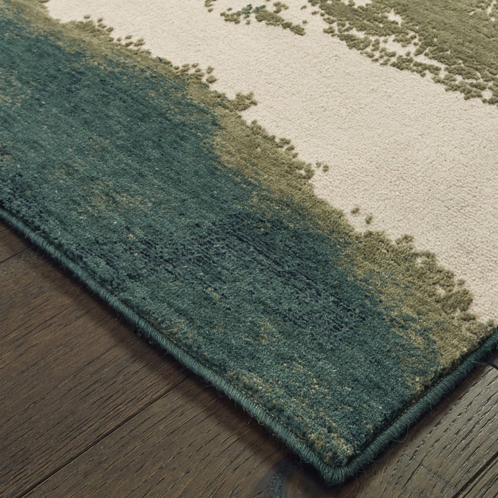 Oriental Weavers Montage 1801B Contemporary/Industrial Abstract Wool, Polyester Indoor Area Rug Blue/ Ivory 7'10" x 10'10" M1801B240330ST