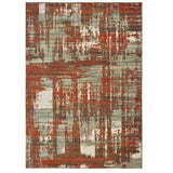 Oriental Weavers Montage 5990Z Contemporary/Industrial Abstract Wool, Polyester Indoor Area Rug Grey/ Rust 9'10" x 12'10" M5990Z300390ST