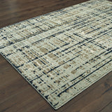 Oriental Weavers Montage 8020B Contemporary/Industrial Abstract Wool, Polyester Indoor Area Rug Blue/ Tan 9'10" x 12'10" M8020B300390ST