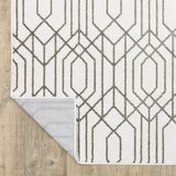 Oriental Weavers Montecito 4158W Global/Art Deco Geometric Polyester Indoor Area Rug White/ Grey 9'10" x 12'10" M4158W300394ST