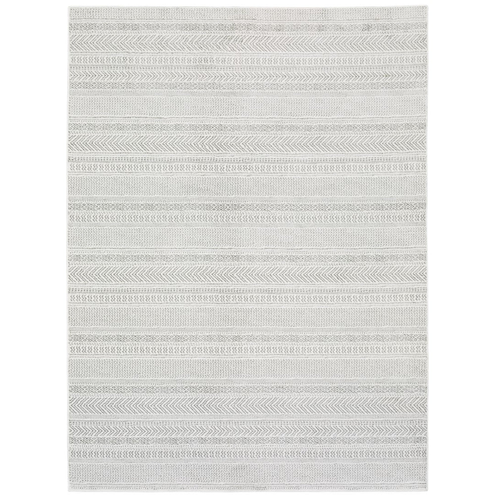 Oriental Weavers Montecito 4929E Casual/Scandinavian Geometric Polyester Indoor Area Rug White/ Grey 9'10" x 12'10" M4929E300394ST