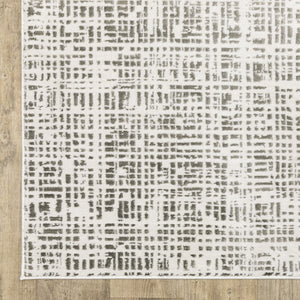 Oriental Weavers Montecito 5150W Contemporary/Industrial Geometric Polyester Indoor Area Rug White/ Grey 9'10" x 12'10" M5150W300394ST