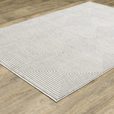 Oriental Weavers Montecito 8111W Contemporary/Industrial Diamond Polyester Indoor Area Rug Grey/ White 9'10" x 12'10" M8111W300394ST