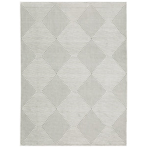 Oriental Weavers Montecito 8111W Contemporary/Industrial Diamond Polyester Indoor Area Rug Grey/ White 9'10" x 12'10" M8111W300394ST