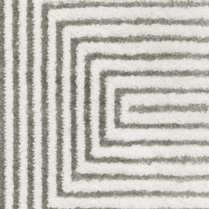 Oriental Weavers Montecito 8111W Contemporary/Industrial Diamond Polyester Indoor Area Rug Grey/ White 9'10" x 12'10" M8111W300394ST