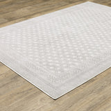 Oriental Weavers Montecito 094W8 Casual/Traditional Diamond Polyester Indoor Area Rug White/ Grey 9'10" x 12'10" M094W8300394ST