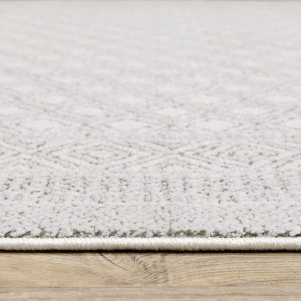 Oriental Weavers Montecito 094W8 Casual/Traditional Diamond Polyester Indoor Area Rug White/ Grey 9'10" x 12'10" M094W8300394ST