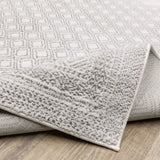 Oriental Weavers Montecito 094W8 Casual/Traditional Diamond Polyester Indoor Area Rug White/ Grey 9'10" x 12'10" M094W8300394ST