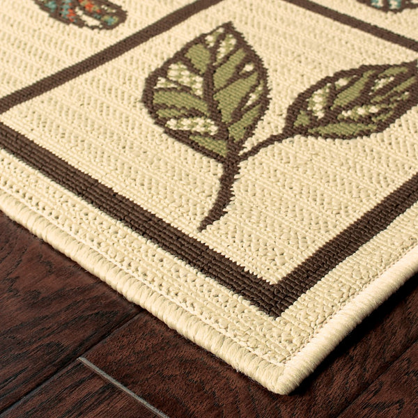 Oriental Weavers Montego 2266W Casual/Farmhouse Botanical Polypropylene Indoor/Outdoor Area Rug Ivory/ Brown 8'6" x 13' M2266W29396ST