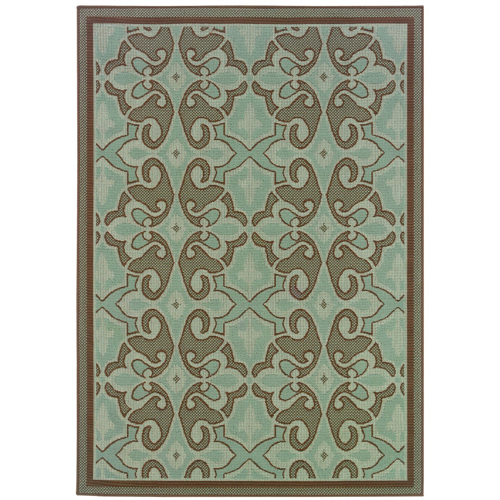Oriental Weavers Montego 2335L Casual/Global Oriental Polypropylene Indoor/Outdoor Area Rug Blue/ Brown 8'6" x 13' M2335L259396ST