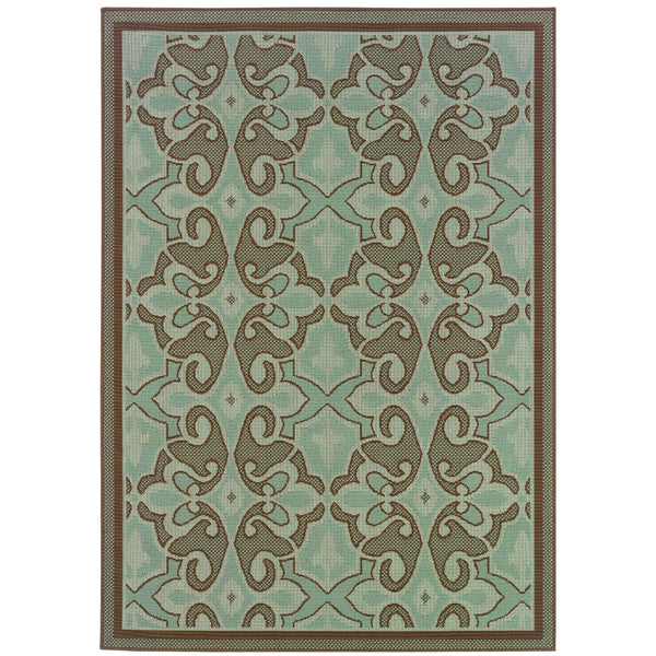 Oriental Weavers Montego 2335L Casual/Global Oriental Polypropylene Indoor/Outdoor Area Rug Blue/ Brown 8'6" x 13' M2335L259396ST