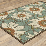 Oriental Weavers Montego 3444M Contemporary/Bohemian Floral Polypropylene Indoor/Outdoor Area Rug Blue/ Brown 8'6" x 13' M3444M259396ST