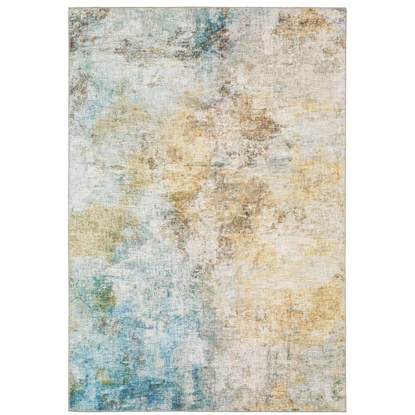 Oriental Weavers Myers Park MYP09 Contemporary/Industrial Abstract Polyester Indoor Area Rug Yellow/ Blue 8'9" x 12' MMYP09266366ST