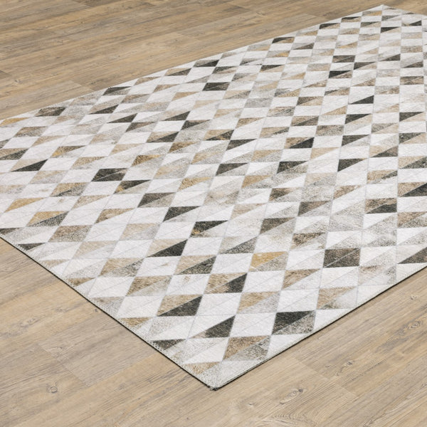 Oriental Weavers Myers Park MYP18 Contemporary/Industrial Geometric Polyester Indoor Area Rug Beige/ Brown 8'9" x 12' MMYP18266366ST