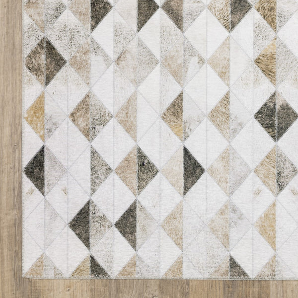Oriental Weavers Myers Park MYP18 Contemporary/Industrial Geometric Polyester Indoor Area Rug Beige/ Brown 8'9" x 12' MMYP18266366ST
