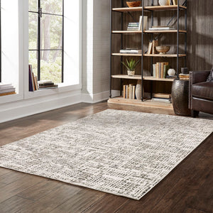 Oriental Weavers Nebulous 2060W Modern and Contemporary/Industrial Geometric Polyester Indoor Area Rug Ivory/ Grey 9'10" x 12'10" N2060W300394ST
