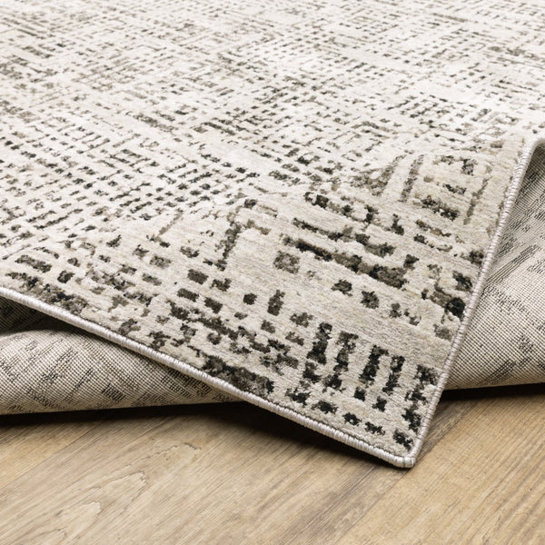 Oriental Weavers Nebulous 2060W Modern and Contemporary/Industrial Geometric Polyester Indoor Area Rug Ivory/ Grey 9'10" x 12'10" N2060W300394ST