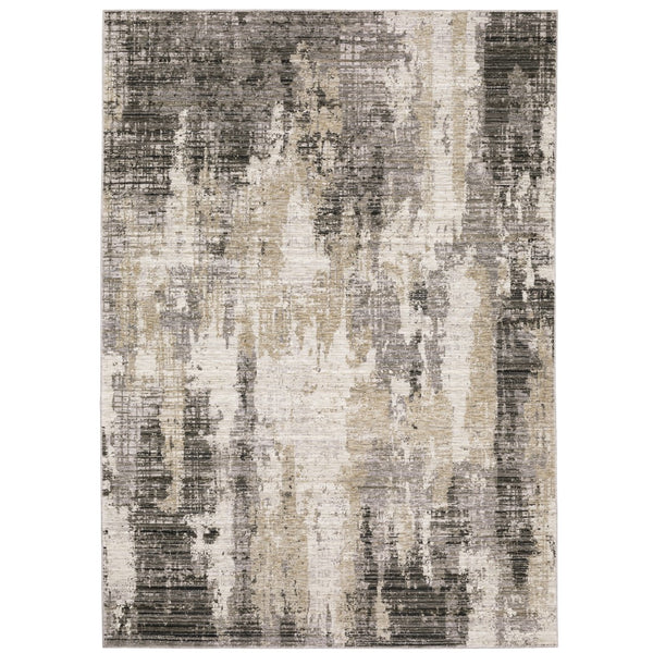 Oriental Weavers Nebulous 4151N Modern and Contemporary/Industrial Abstract Polyester Indoor Area Rug Grey/ Beige 9'10" x 12'10" N4151N300394ST