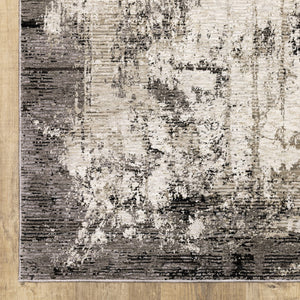 Oriental Weavers Nebulous 7151E Modern and Contemporary/Industrial Abstract Polyester Indoor Area Rug Grey/ Ivory 9'10" x 12'10" N7151E300394ST