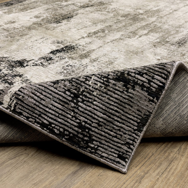 Oriental Weavers Nebulous 7151E Modern and Contemporary/Industrial Abstract Polyester Indoor Area Rug Grey/ Ivory 9'10" x 12'10" N7151E300394ST