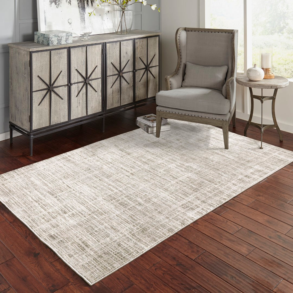 Oriental Weavers Nebulous 071E9 Modern and Contemporary/Industrial Abstract Polyester Indoor Area Rug Beige/ Ivory 9'10" x 12'10" N071E9300394ST