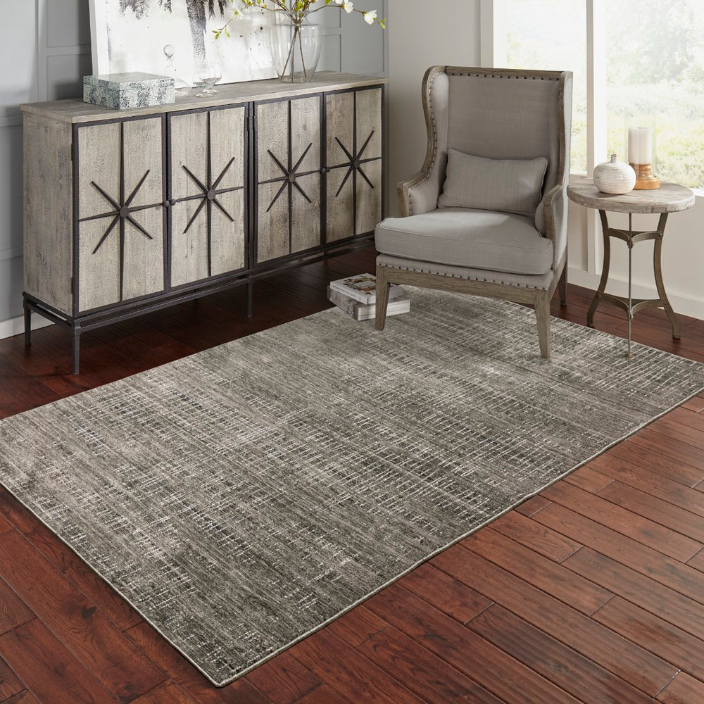 Oriental Weavers Nebulous 751D9 Modern and Contemporary/Industrial Geometric Polyester Indoor Area Rug Charcoal/ Grey 9'10" x 12'10" N751D9300394ST