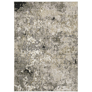 Oriental Weavers Nebulous 091D9 Modern and Contemporary/Industrial Abstract Polyester Indoor Area Rug Grey/ Ivory 9'10" x 12'10" N091D9300394ST