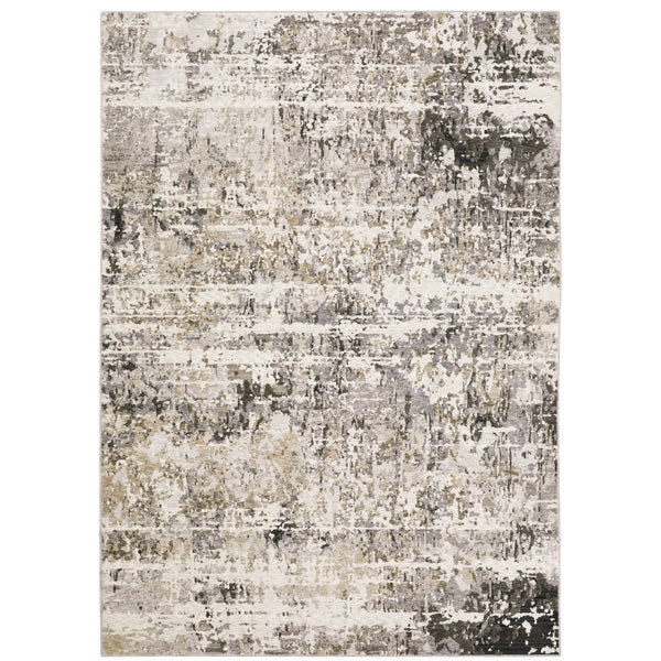 Oriental Weavers Nebulous 091L9 Modern and Contemporary/Industrial Abstract Polyester Indoor Area Rug Grey/ Ivory 9'10" x 12'10" N091L9300394ST