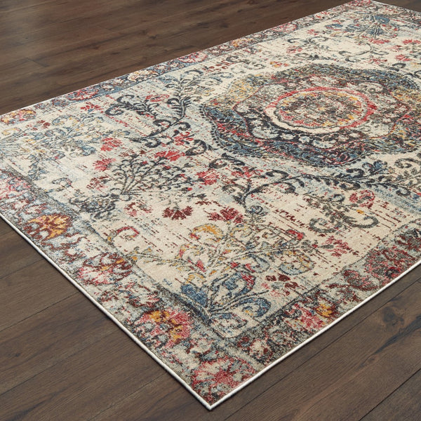 Oriental Weavers Pandora 047H7 Traditional/Casual Oriental Polypropylene Indoor Area Rug Beige/ Multi 9'10" x 12'10" P047H7300390ST