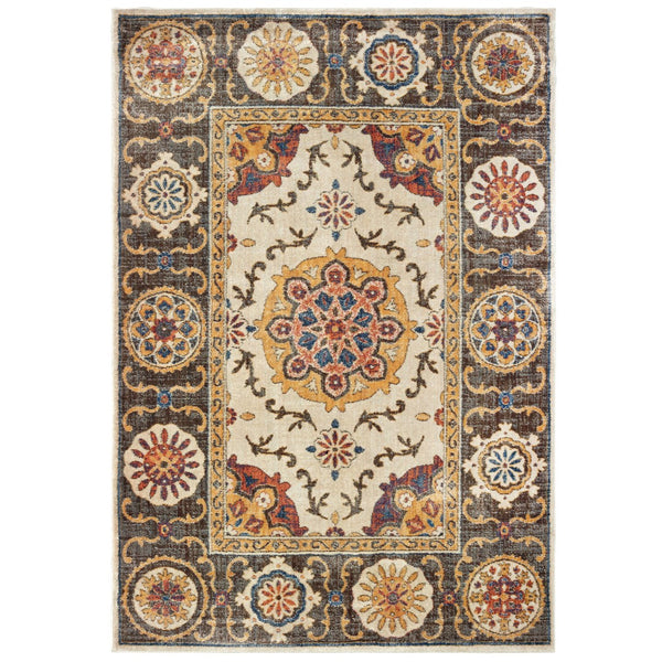 Oriental Weavers Pandora 4929X Bohemian/Global Oriental Polypropylene Indoor Area Rug Ivory/ Brown 9'10" x 12'10" P4929X300390ST