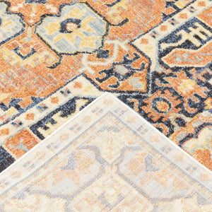 Oriental Weavers Pandora 049S7 Tribal/Global Oriental Polypropylene Indoor Area Rug Blue/ Orange 9'10" x 12'10" P049S7300390ST