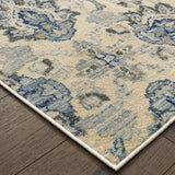 Oriental Weavers Pandora 5502W Bohemian/Global Floral Polypropylene Indoor Area Rug Ivory/ Blue 9'10" x 12'10" P5502W300390ST