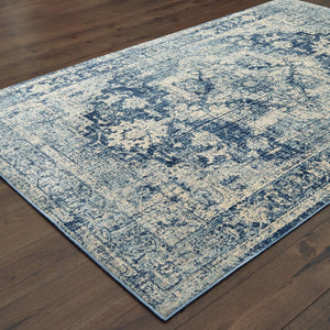 Oriental Weavers Pandora 070E7 Bohemian/Global Oriental Polypropylene Indoor Area Rug Ivory/ Blue 9'10" x 12'10" P070E7300390ST