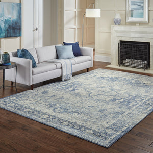 Oriental Weavers Pandora 070E7 Bohemian/Global Oriental Polypropylene Indoor Area Rug Ivory/ Blue 9'10" x 12'10" P070E7300390ST