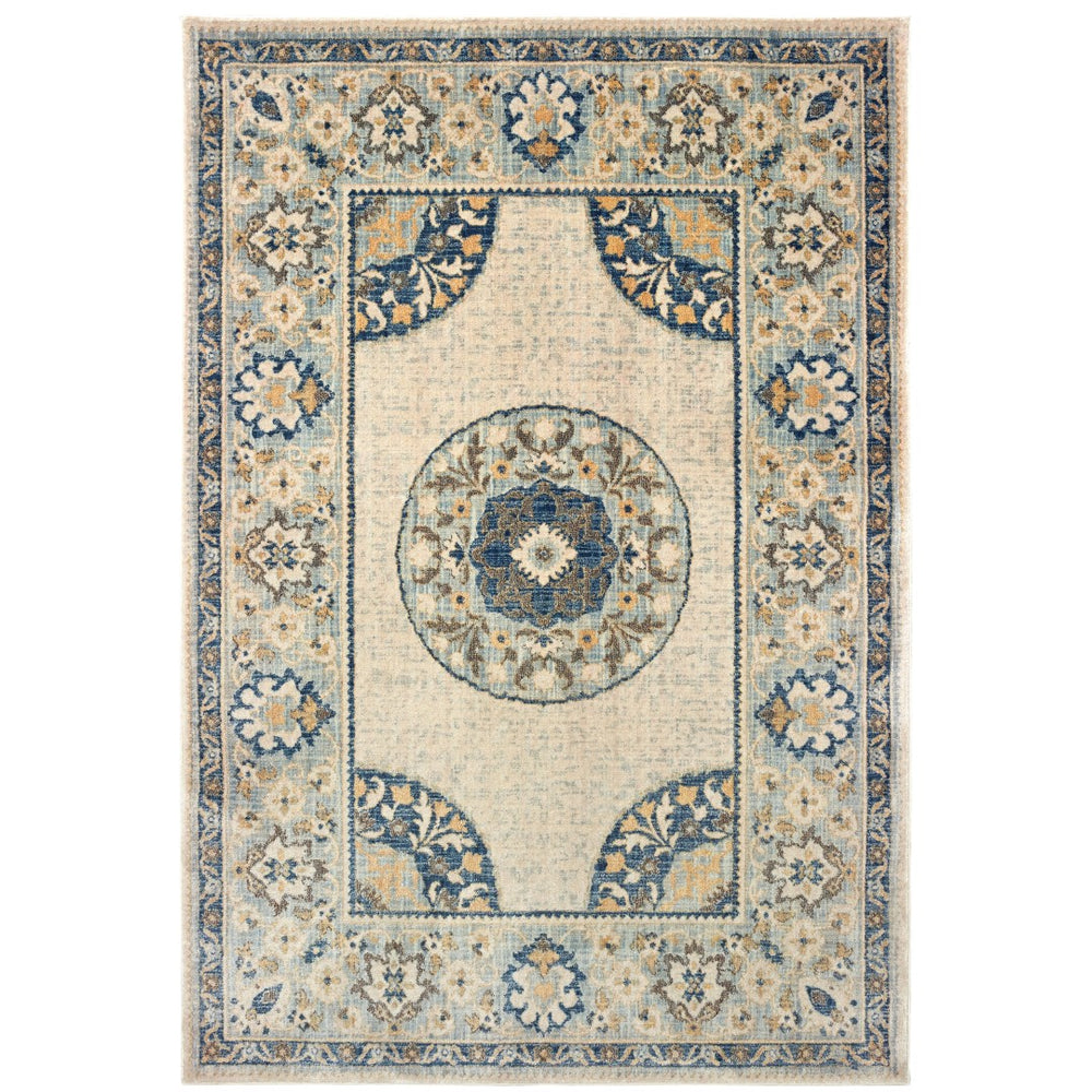 Oriental Weavers Pandora 8027W Bohemian/Global Oriental Polypropylene Indoor Area Rug Ivory/ Blue 9'10" x 12'10" P8027W300390ST