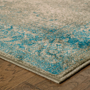 Oriental Weavers Pasha 1330E Traditional/Vintage Distressed Polypropylene Indoor Area Rug Blue/ Beige 9'10" x 12'10" P1330E300390ST