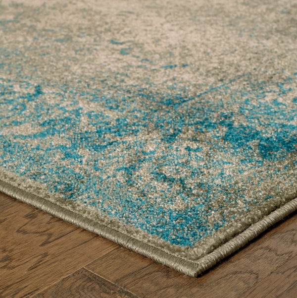 Oriental Weavers Pasha 1330E Traditional/Vintage Distressed Polypropylene Indoor Area Rug Blue/ Beige 9'10" x 12'10" P1330E300390ST